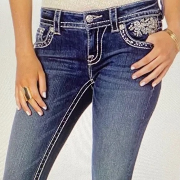 Miss Me Jeans Signature Cuffed Skinny Embellished Pockets Women’s 26 (1/2) - Picture 5 of 5